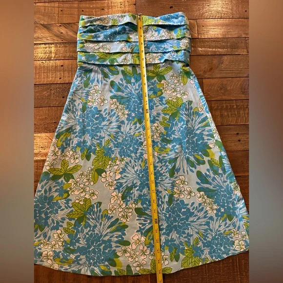 Lilly Pulitzer Petula Floral Strapless Mini Dress in Blue and Green Size XS - Picture 3 of 5